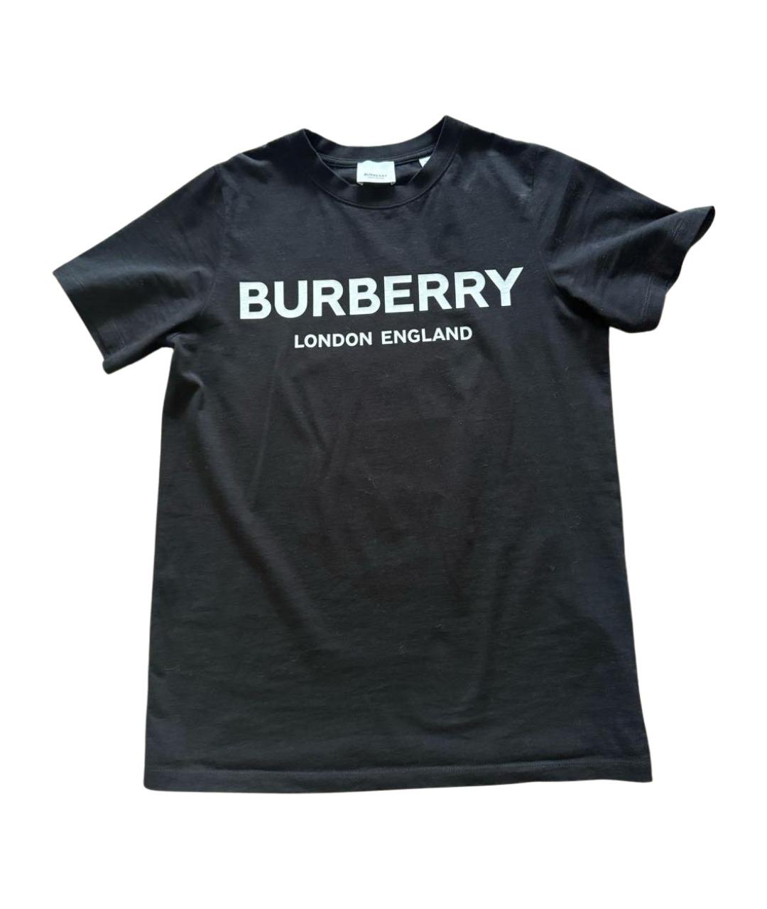 BURBERRY Черная хлопковая детская футболка, фото 1