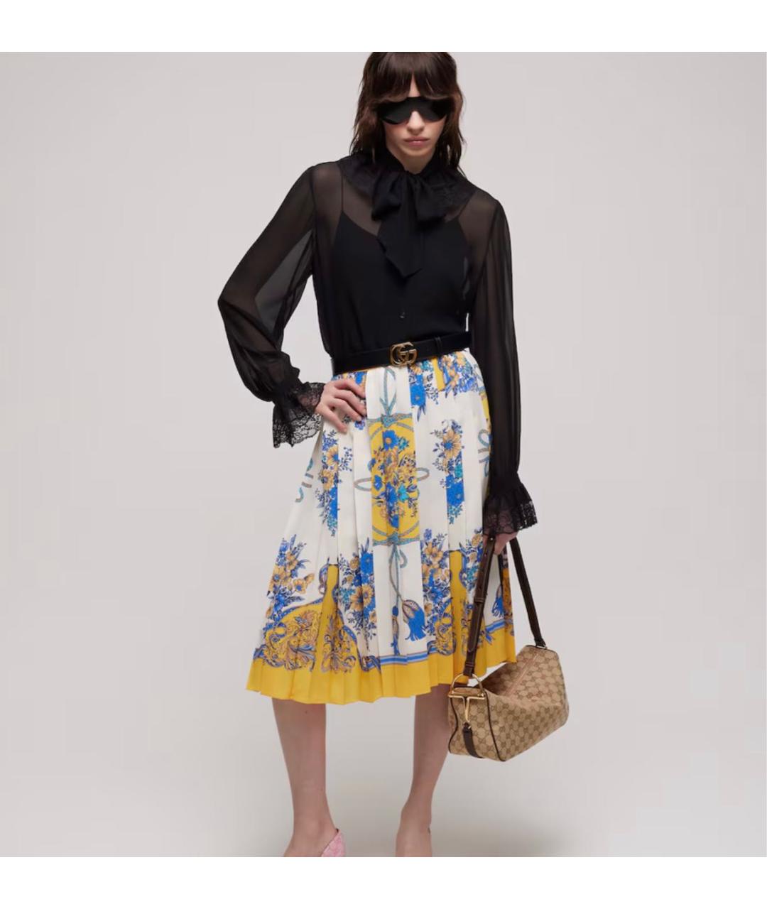 GUCCI Бежевая сумка через плечо из канвы, фото 6