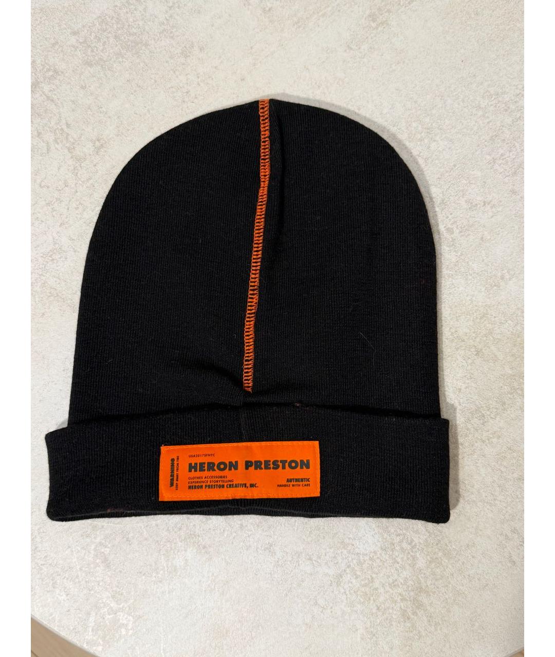 HERON PRESTON Черная шерстяная шапка, фото 2