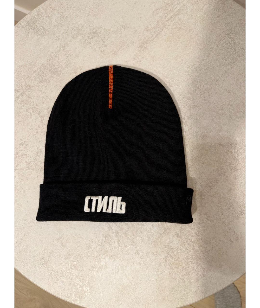 HERON PRESTON Черная шерстяная шапка, фото 3