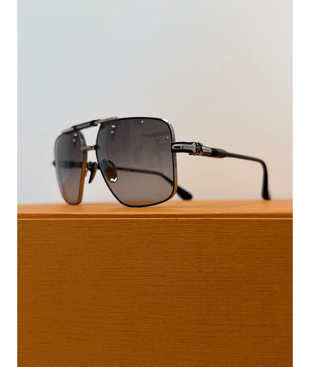 CHROME HEARTS Черные металлические солнцезащитные очки, фото 2