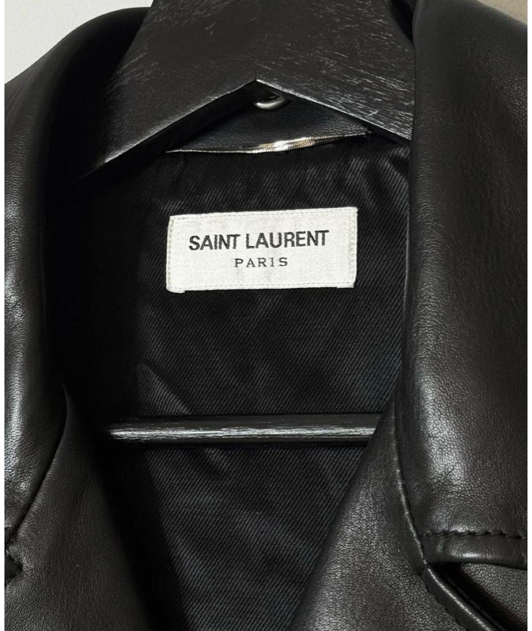 SAINT LAURENT Черная кожаная куртка, фото 4