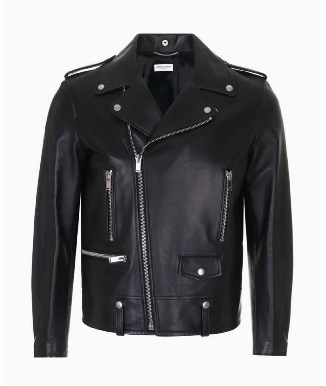SAINT LAURENT Черная кожаная куртка, фото 6