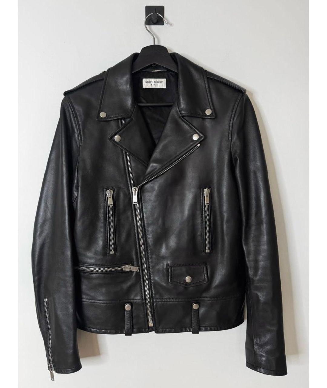 SAINT LAURENT Черная кожаная куртка, фото 2