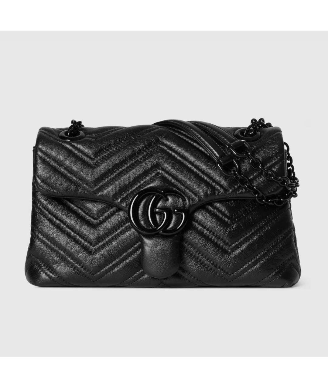 GUCCI Черная кожаная сумка через плечо, фото 6