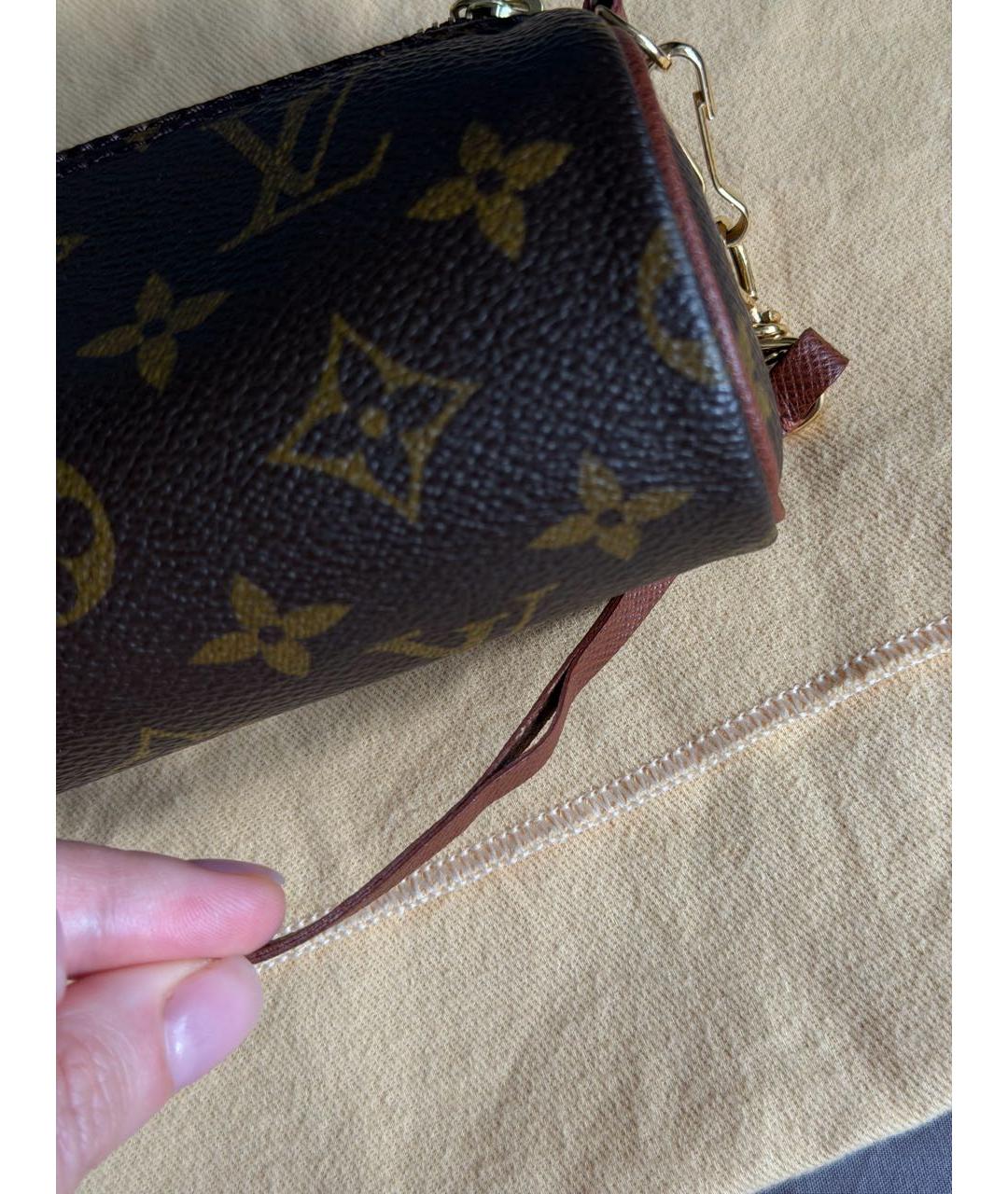 LOUIS VUITTON Коричневая кожаная сумка тоут, фото 5