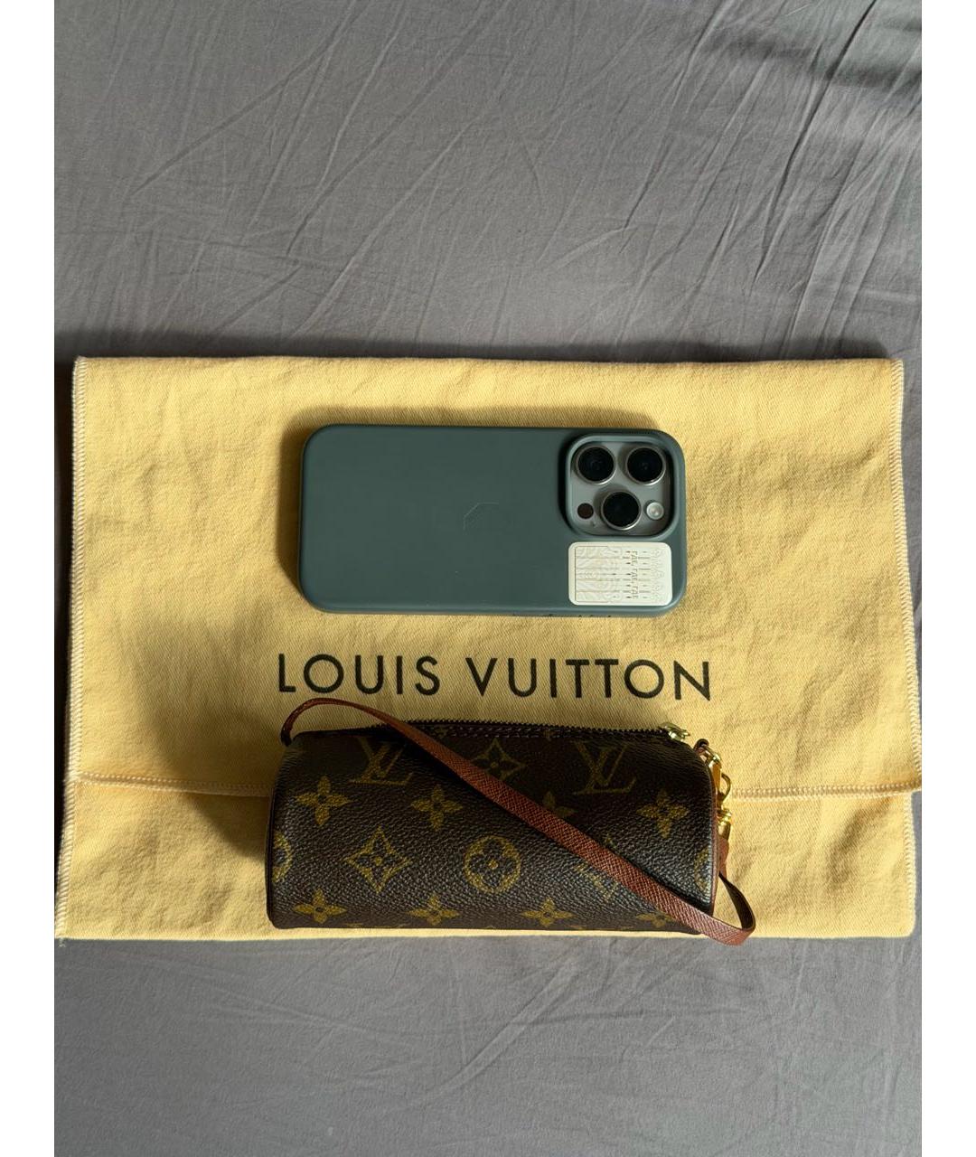 LOUIS VUITTON Коричневая кожаная сумка тоут, фото 3