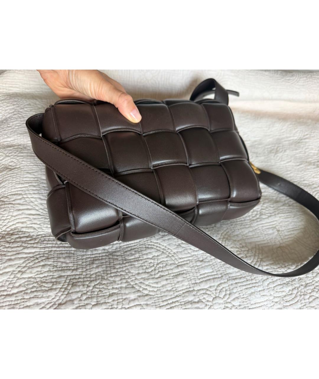 BOTTEGA VENETA Коричневая кожаная сумка через плечо, фото 4