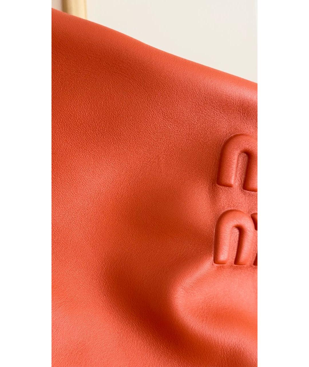 MIU MIU Оранжевая кожаная сумка тоут, фото 4