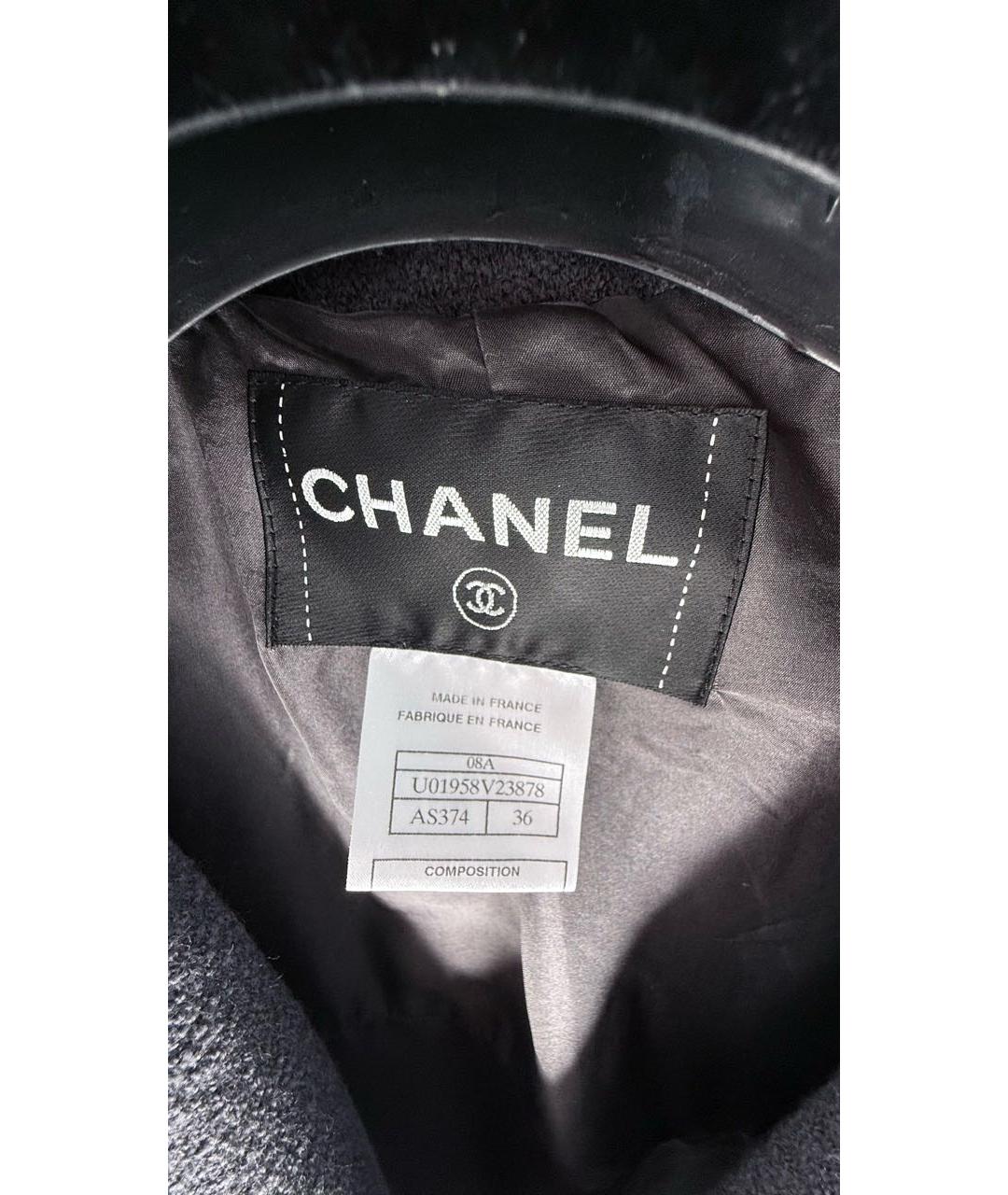 CHANEL Серый шерстяной жакет/пиджак, фото 4