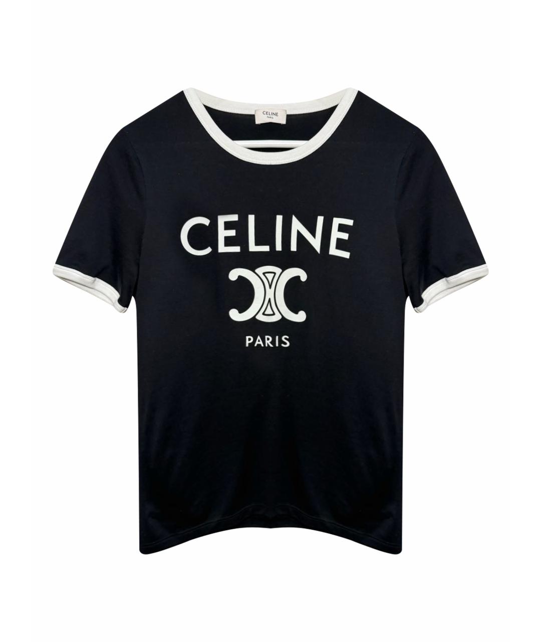 CELINE Черная хлопковая футболка, фото 1