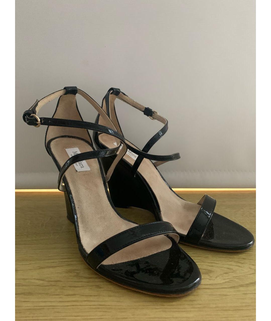 MAX MARA Черные босоножки из лакированной кожи, фото 6
