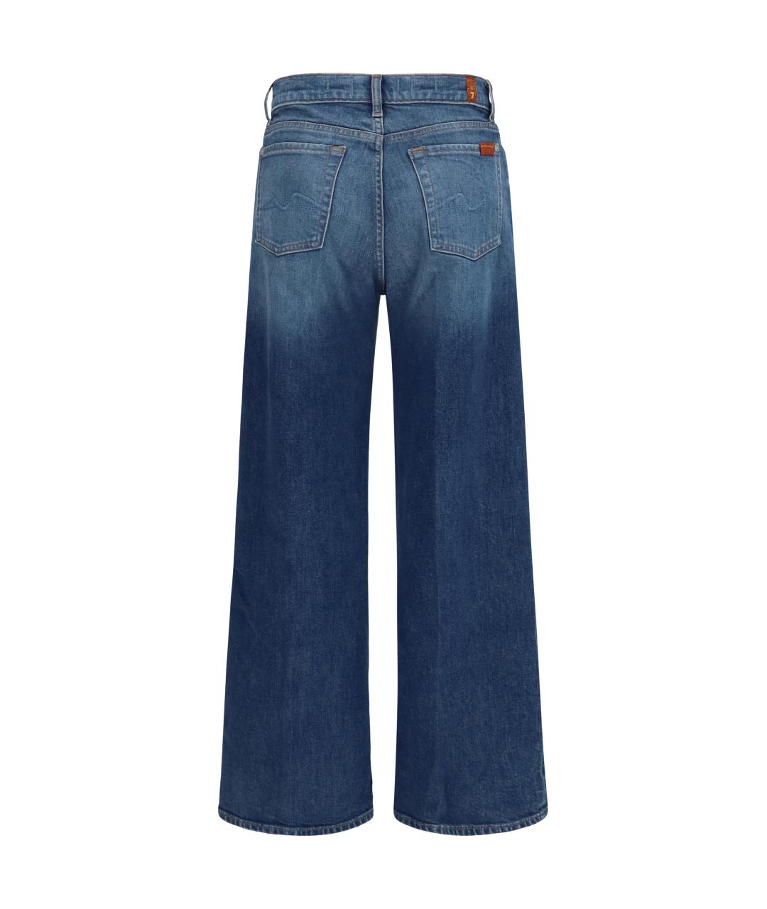 7 FOR ALL MANKIND Синие хлопковые прямые джинсы, фото 2