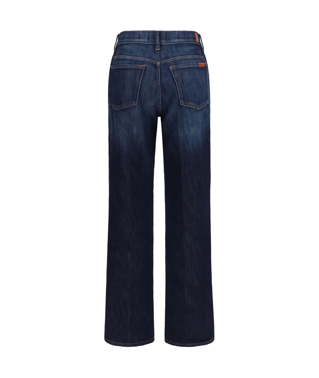 7 FOR ALL MANKIND Синие хлопковые прямые джинсы, фото 2