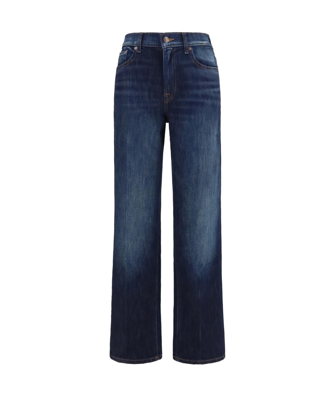 7 FOR ALL MANKIND Синие хлопковые прямые джинсы, фото 1