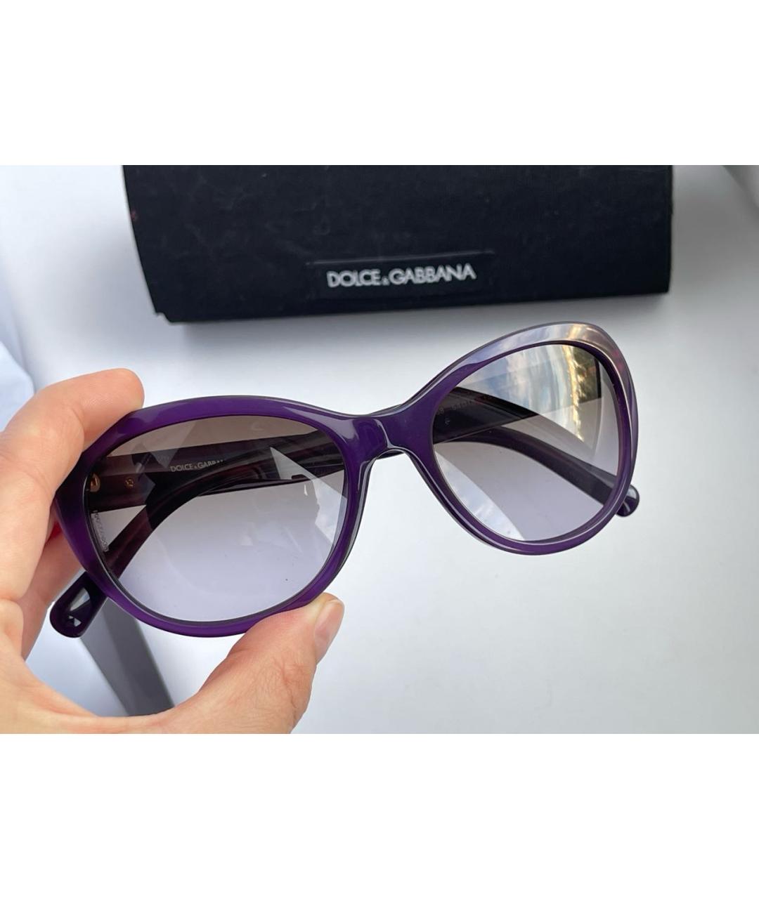 DOLCE&GABBANA Фиолетовые пластиковые солнцезащитные очки, фото 6