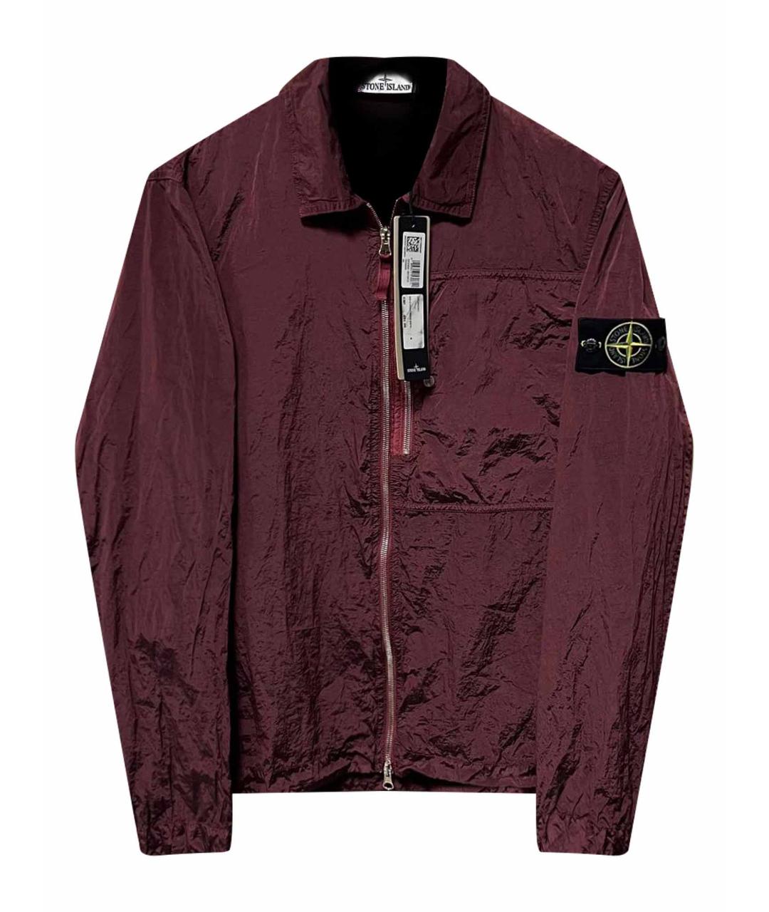 STONE ISLAND Бордовая нейлоновая куртка, фото 1
