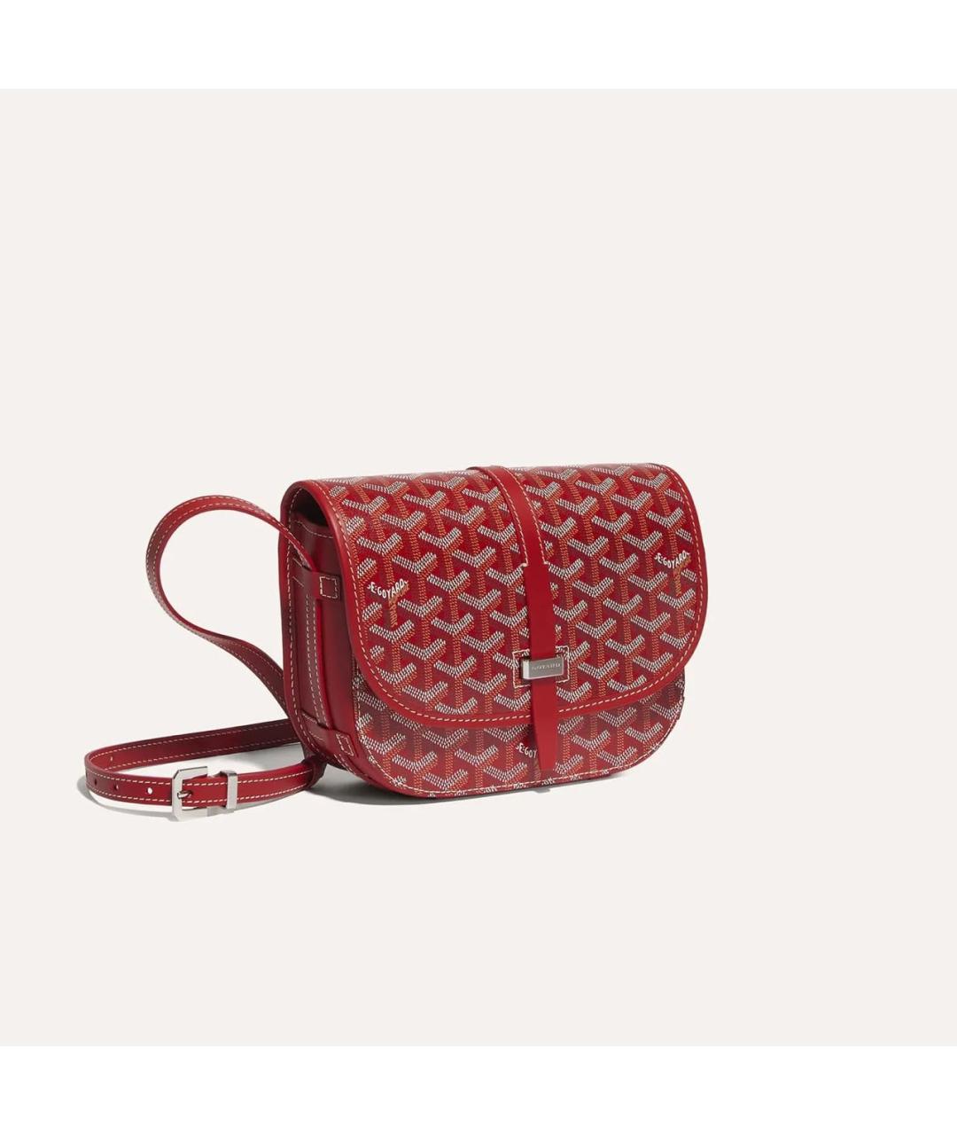 GOYARD Красная сумка на плечо из канвы, фото 2