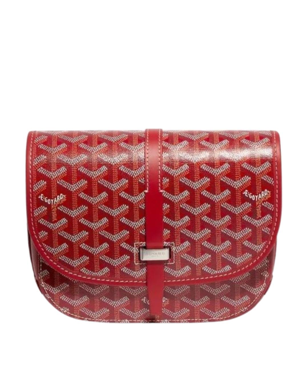 GOYARD Красная сумка на плечо из канвы, фото 1