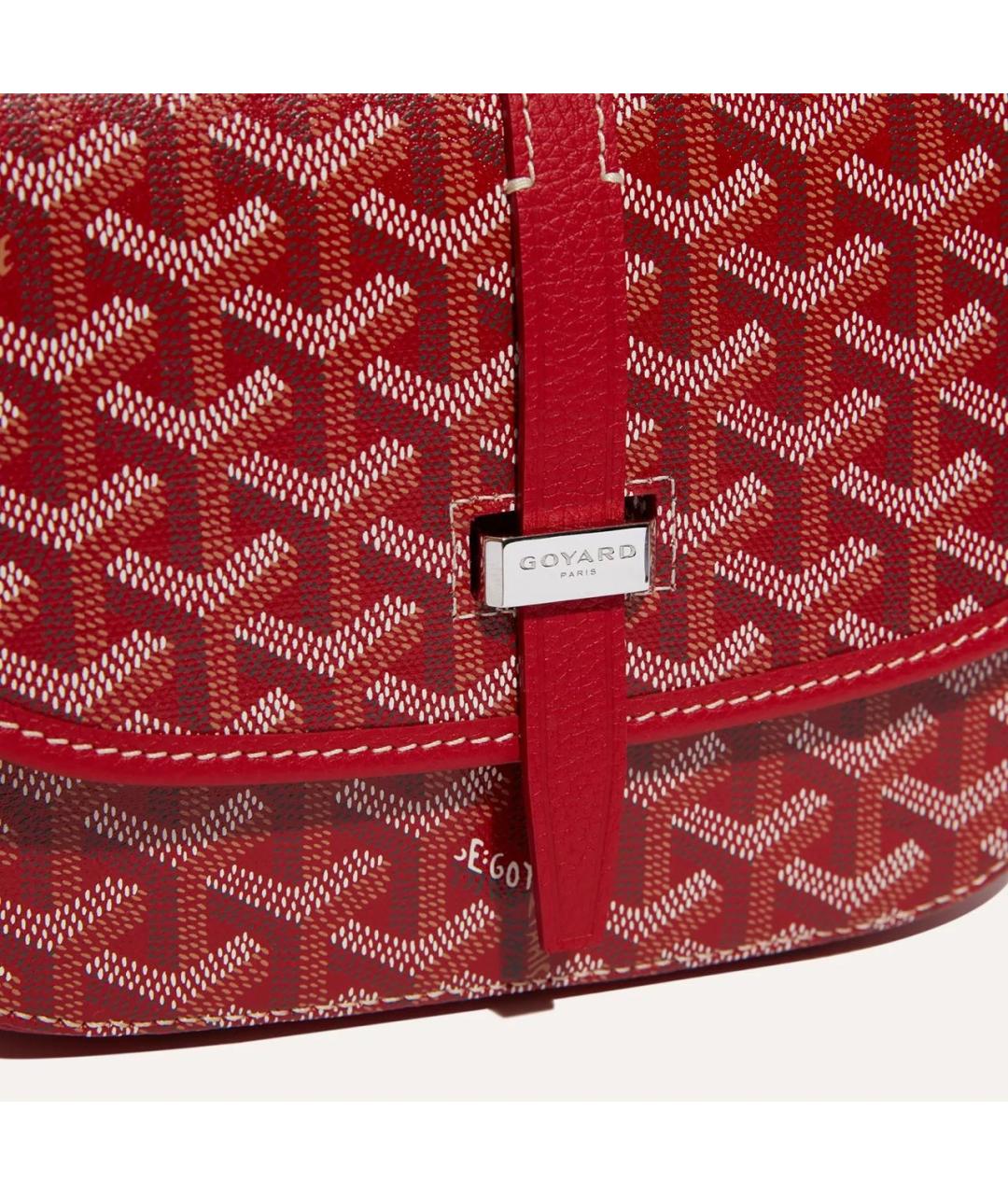 GOYARD Красная сумка на плечо из канвы, фото 5