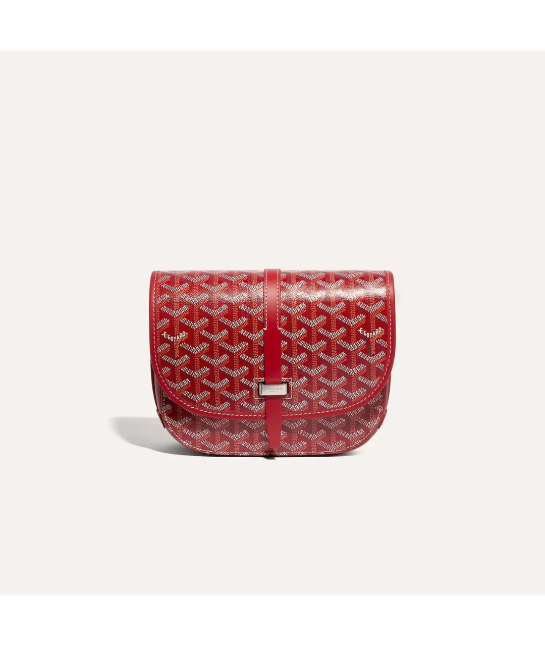 GOYARD Красная сумка на плечо из канвы, фото 6