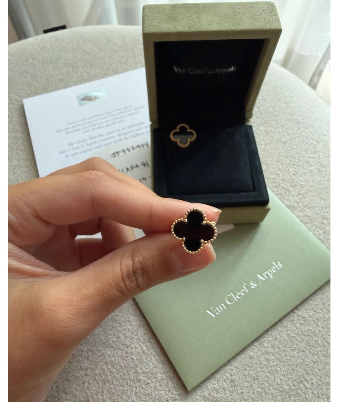 VAN CLEEF & ARPELS Черные серьги из розового золота, фото 3