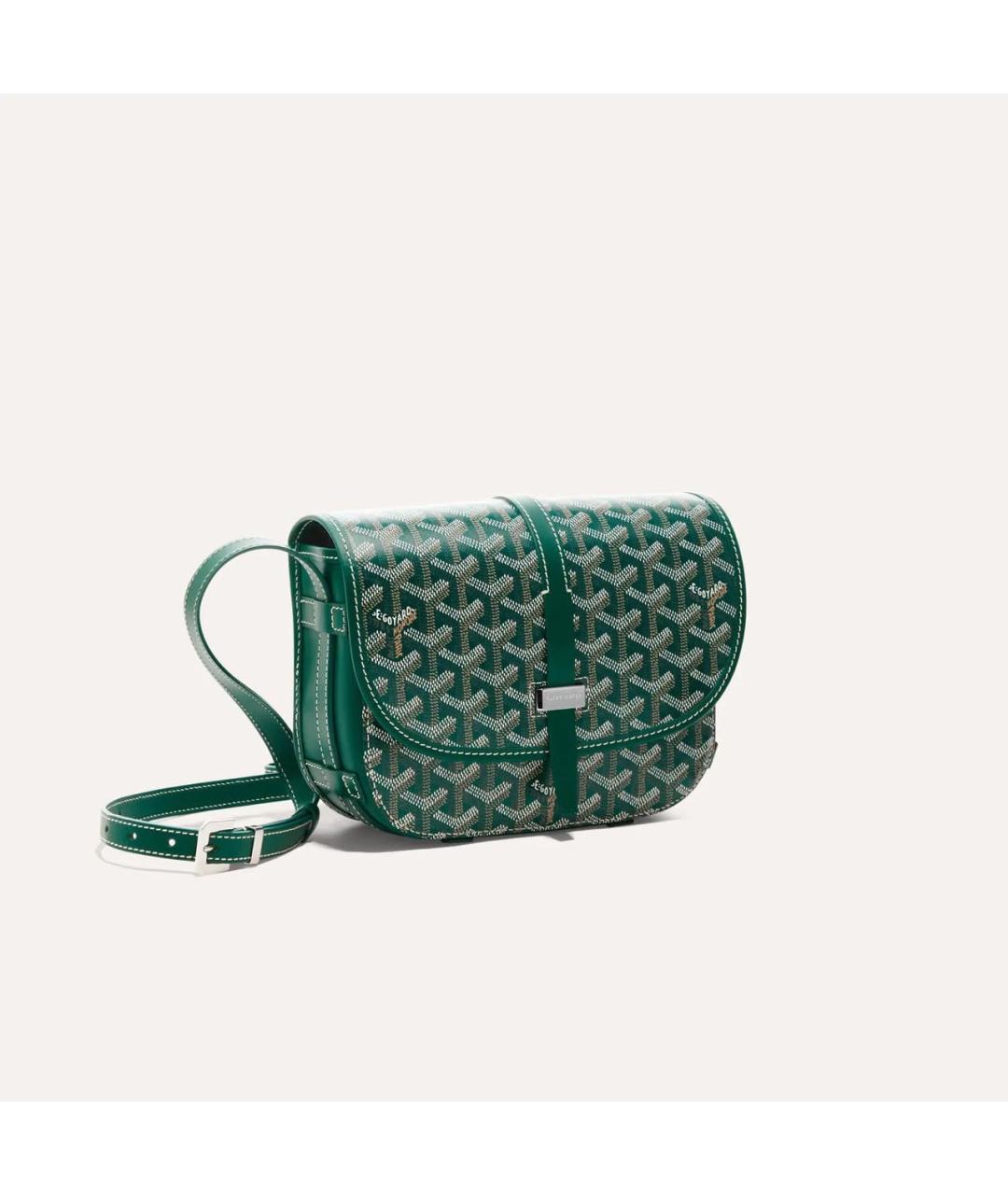 GOYARD Зеленая сумка на плечо из канвы, фото 2