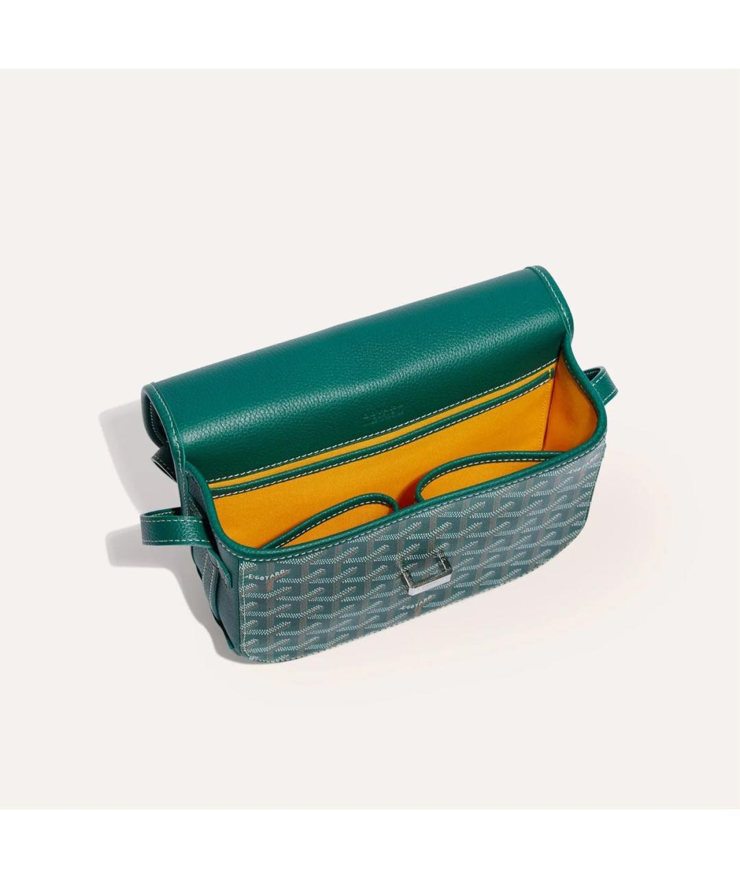 GOYARD Зеленая сумка на плечо из канвы, фото 4