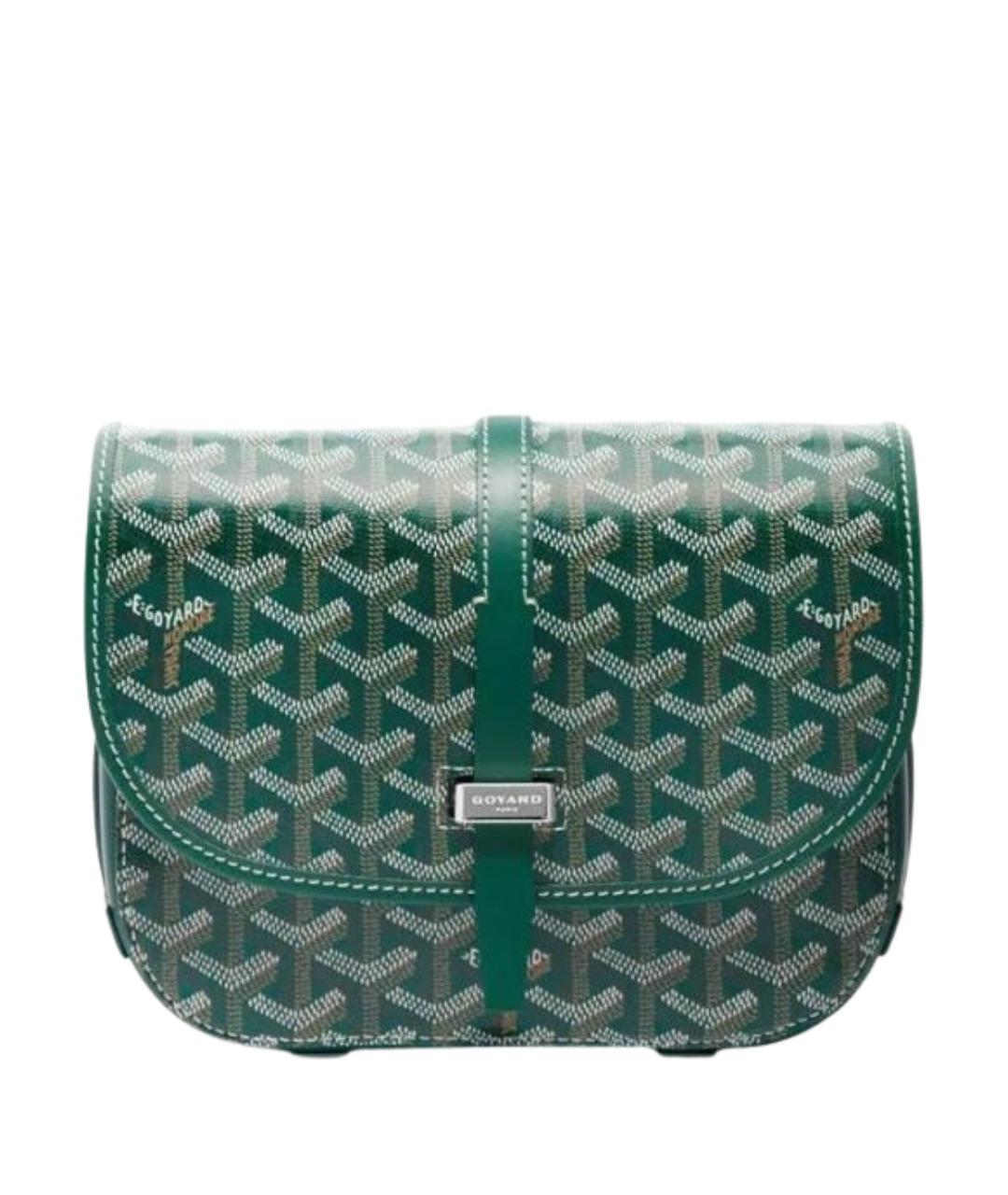 GOYARD Зеленая сумка на плечо из канвы, фото 1
