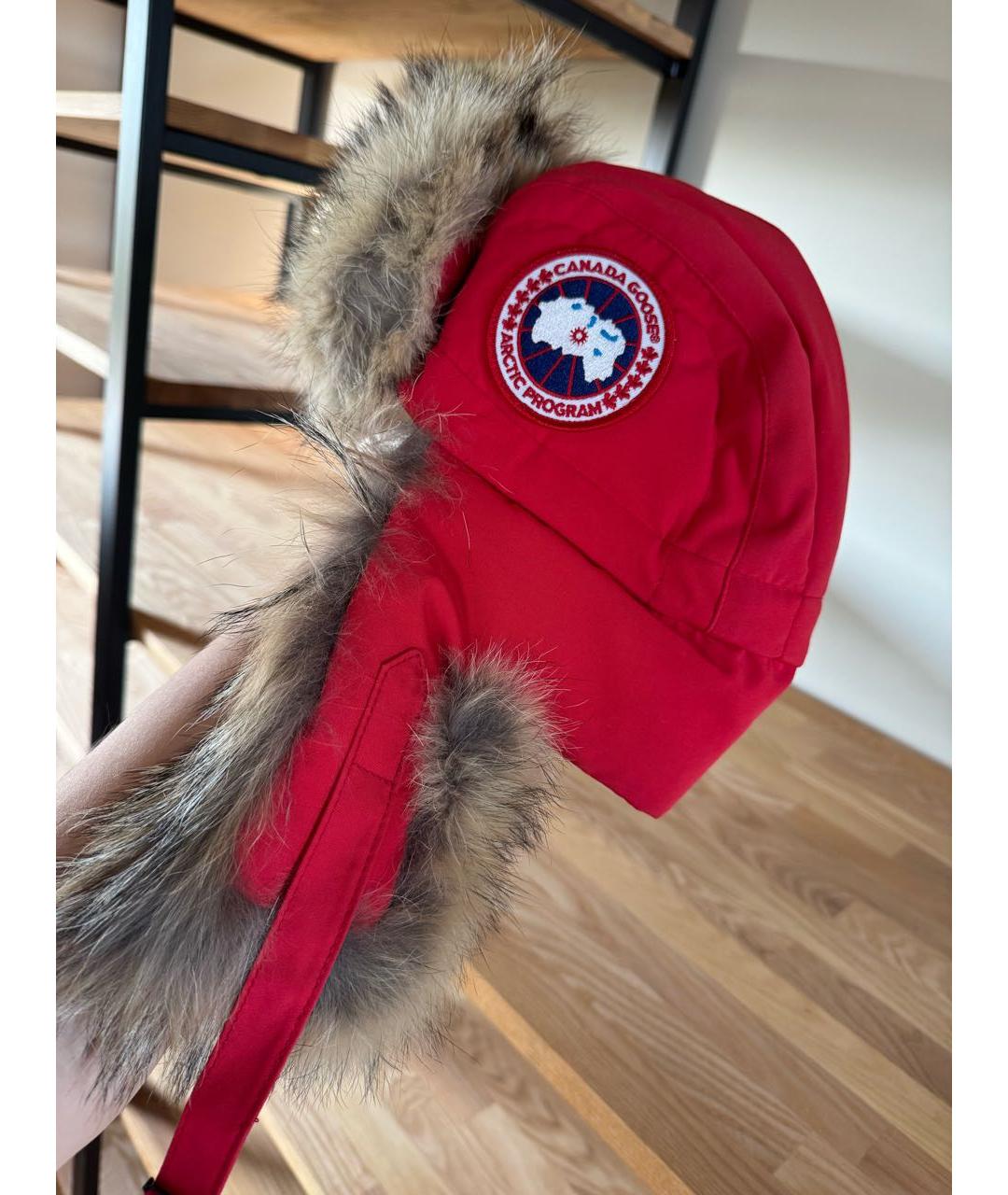 CANADA GOOSE Красная шапка, фото 5