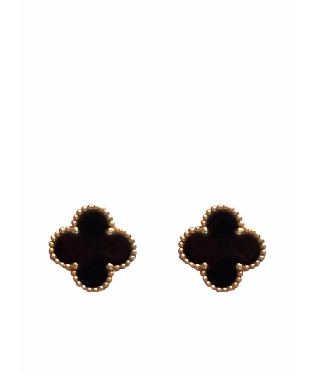 VAN CLEEF & ARPELS Черные серьги из розового золота, фото 1