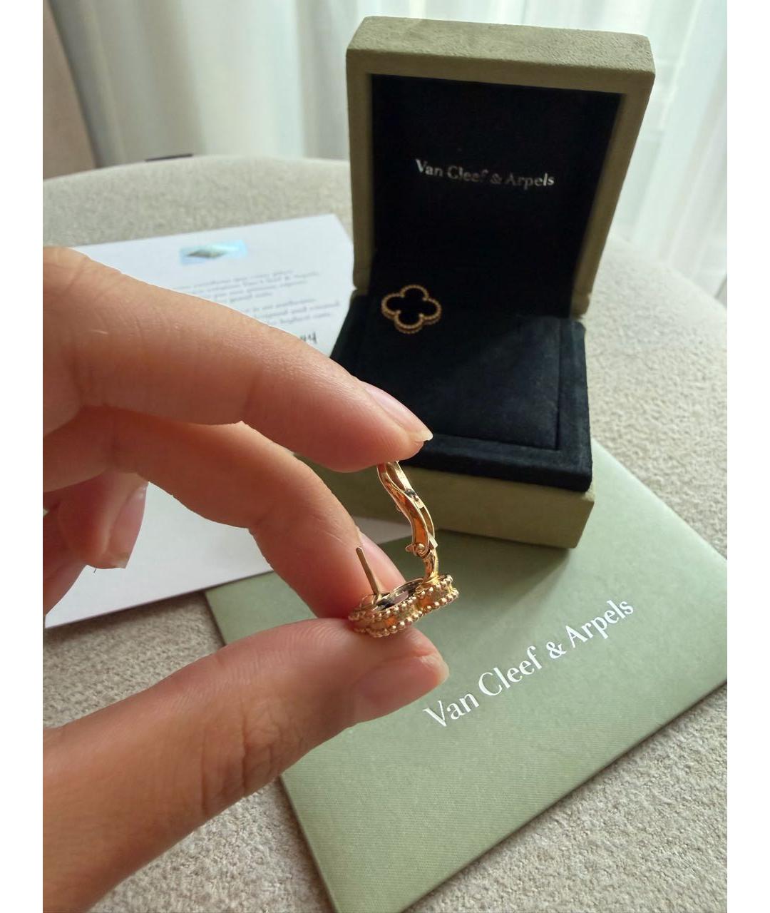 VAN CLEEF & ARPELS Черные серьги из розового золота, фото 3