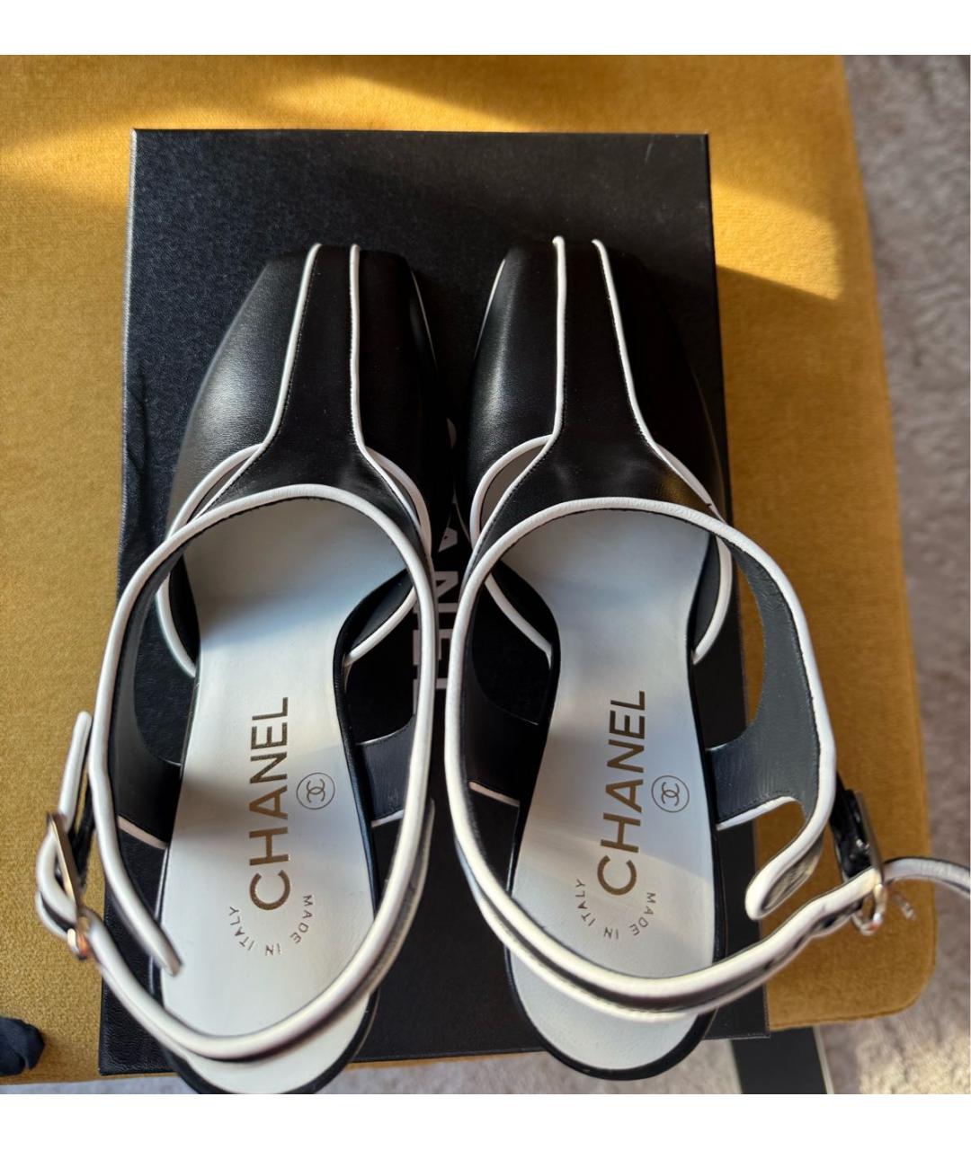 CHANEL Черные кожаные туфли, фото 3
