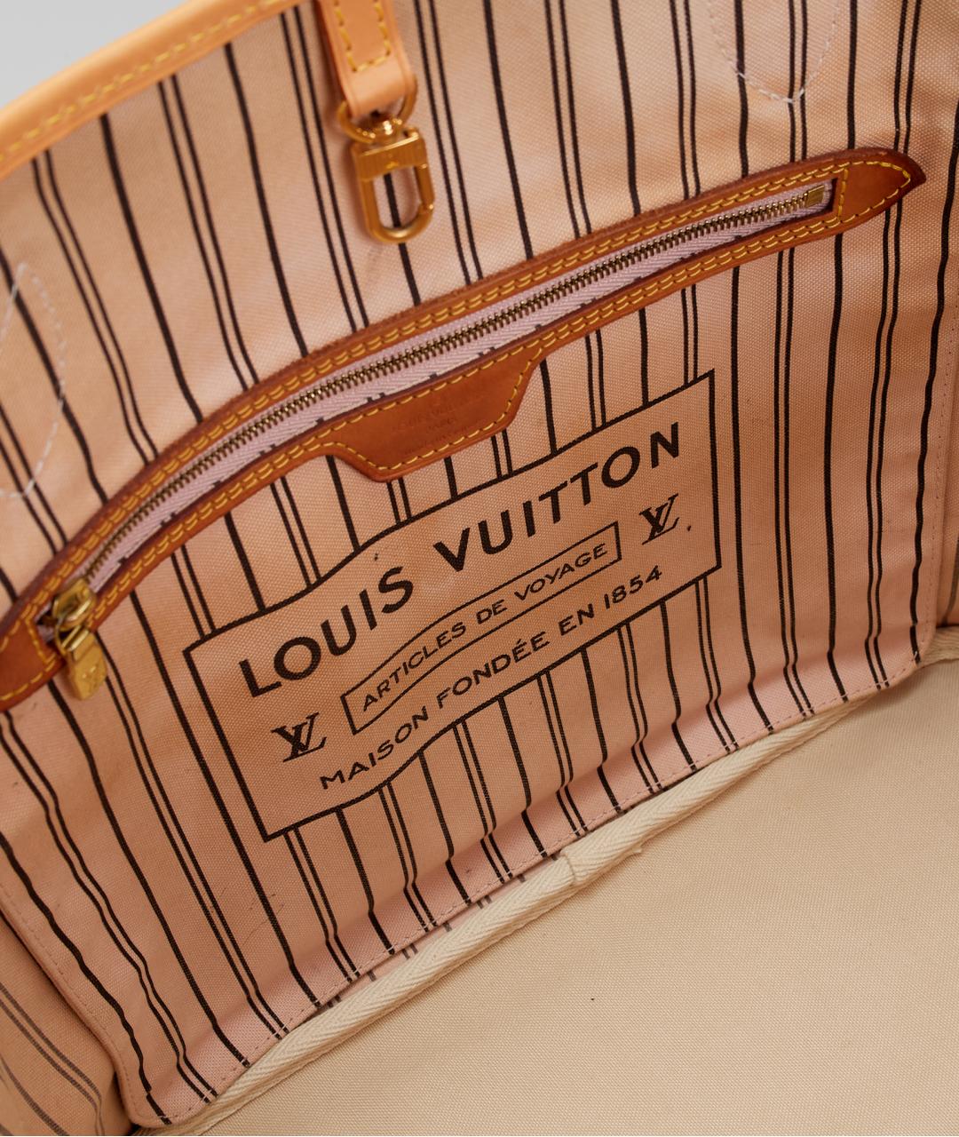 LOUIS VUITTON Коричневая кожаная сумка тоут, фото 5
