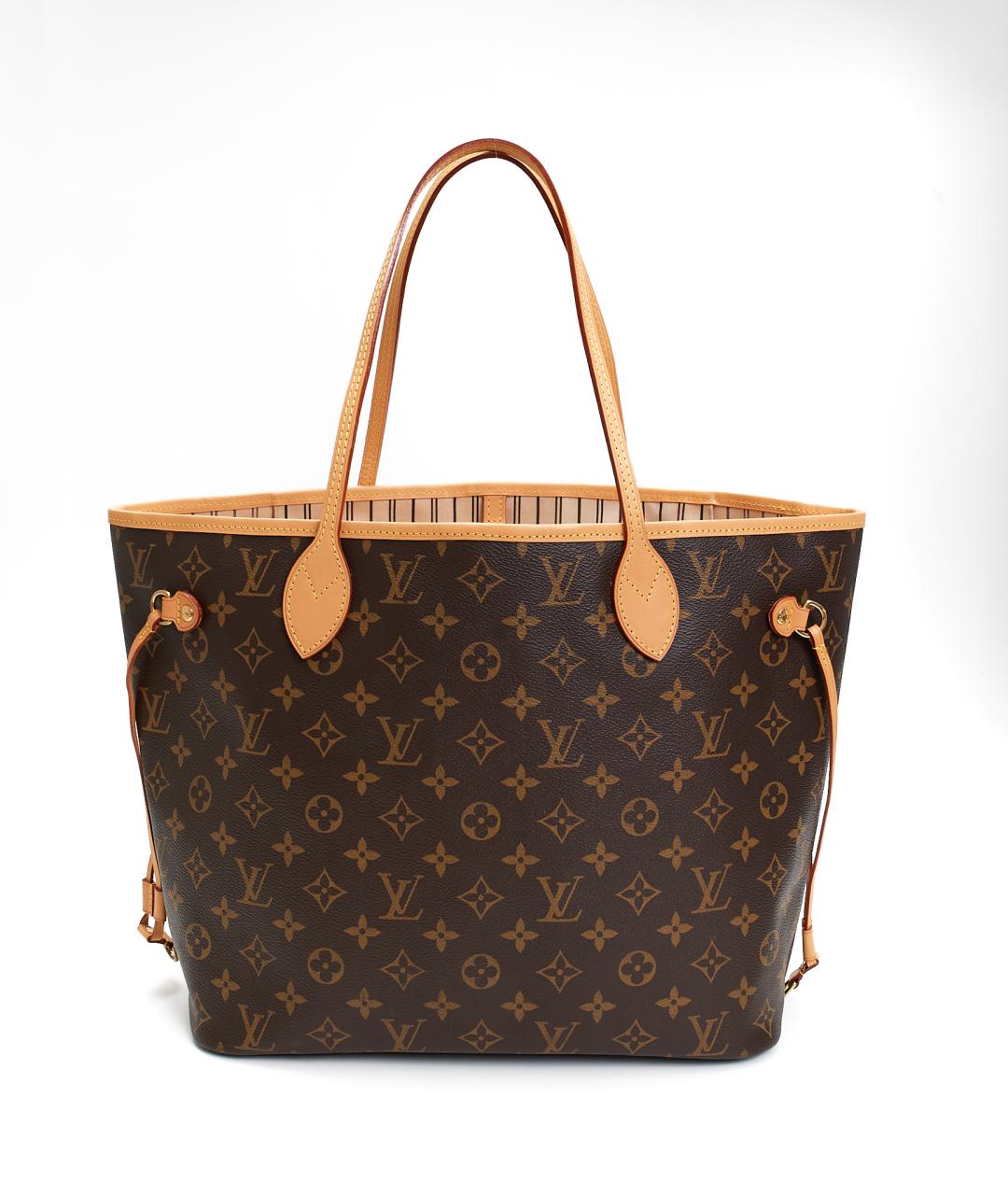 LOUIS VUITTON Коричневая кожаная сумка тоут, фото 7