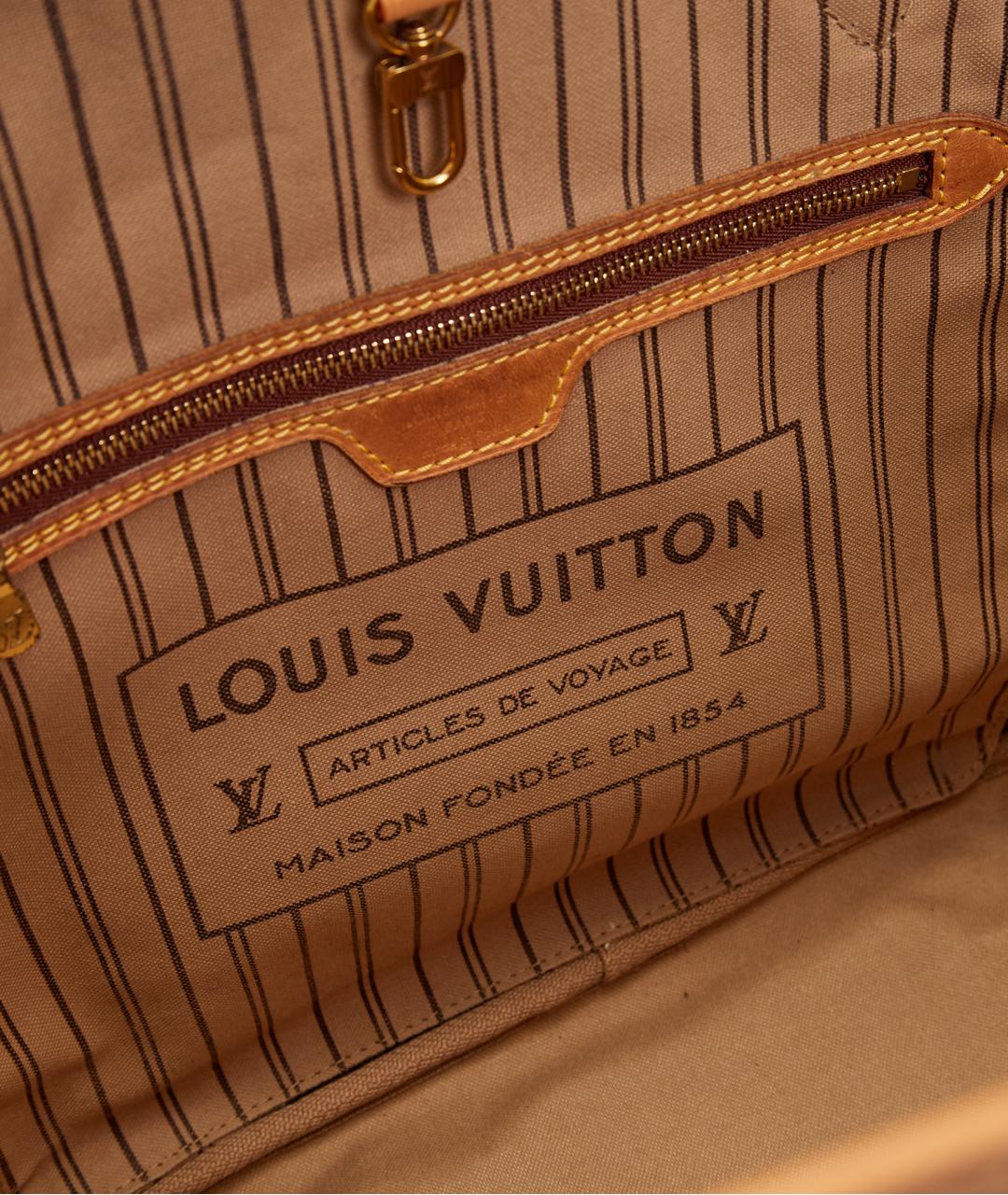 LOUIS VUITTON Коричневая сумка тоут из канвы, фото 6