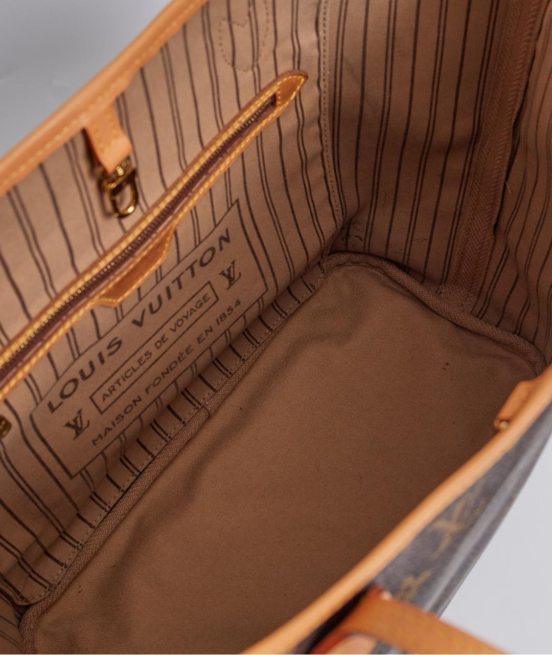 LOUIS VUITTON Коричневая сумка тоут из канвы, фото 5
