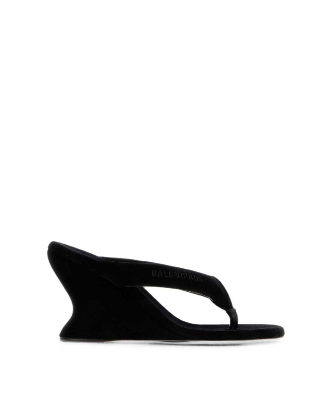 BALENCIAGA Черные текстильные босоножки, фото 1