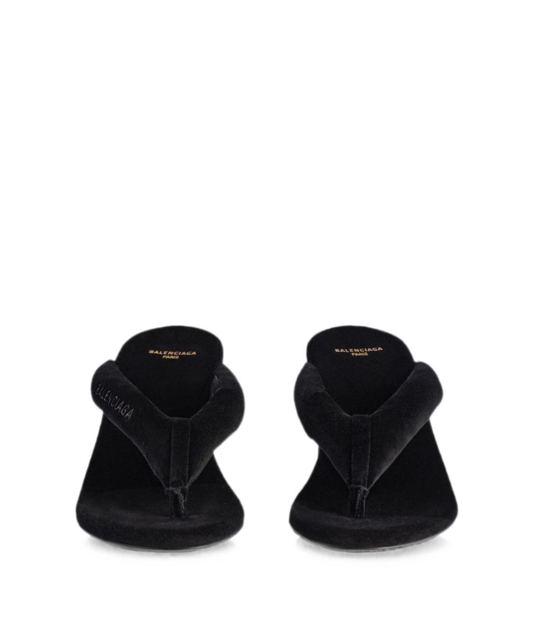 BALENCIAGA Черные текстильные босоножки, фото 5
