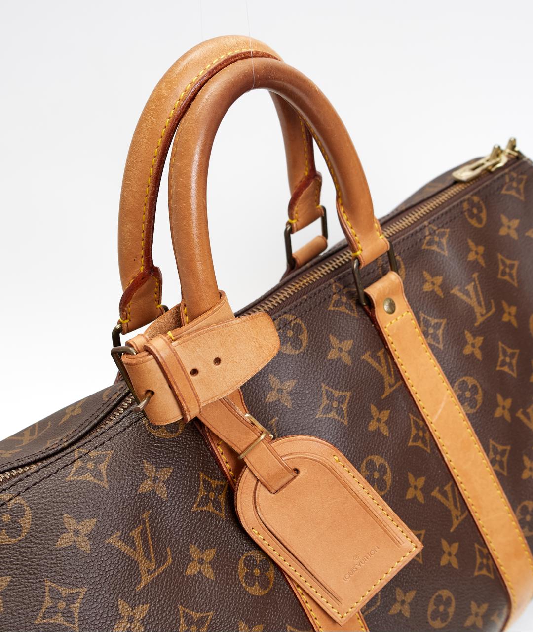 LOUIS VUITTON Коричневая дорожная/спортивная сумка из канвы, фото 5