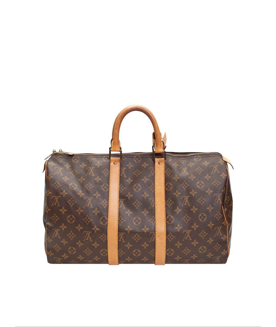 LOUIS VUITTON Коричневая дорожная/спортивная сумка из канвы, фото 1