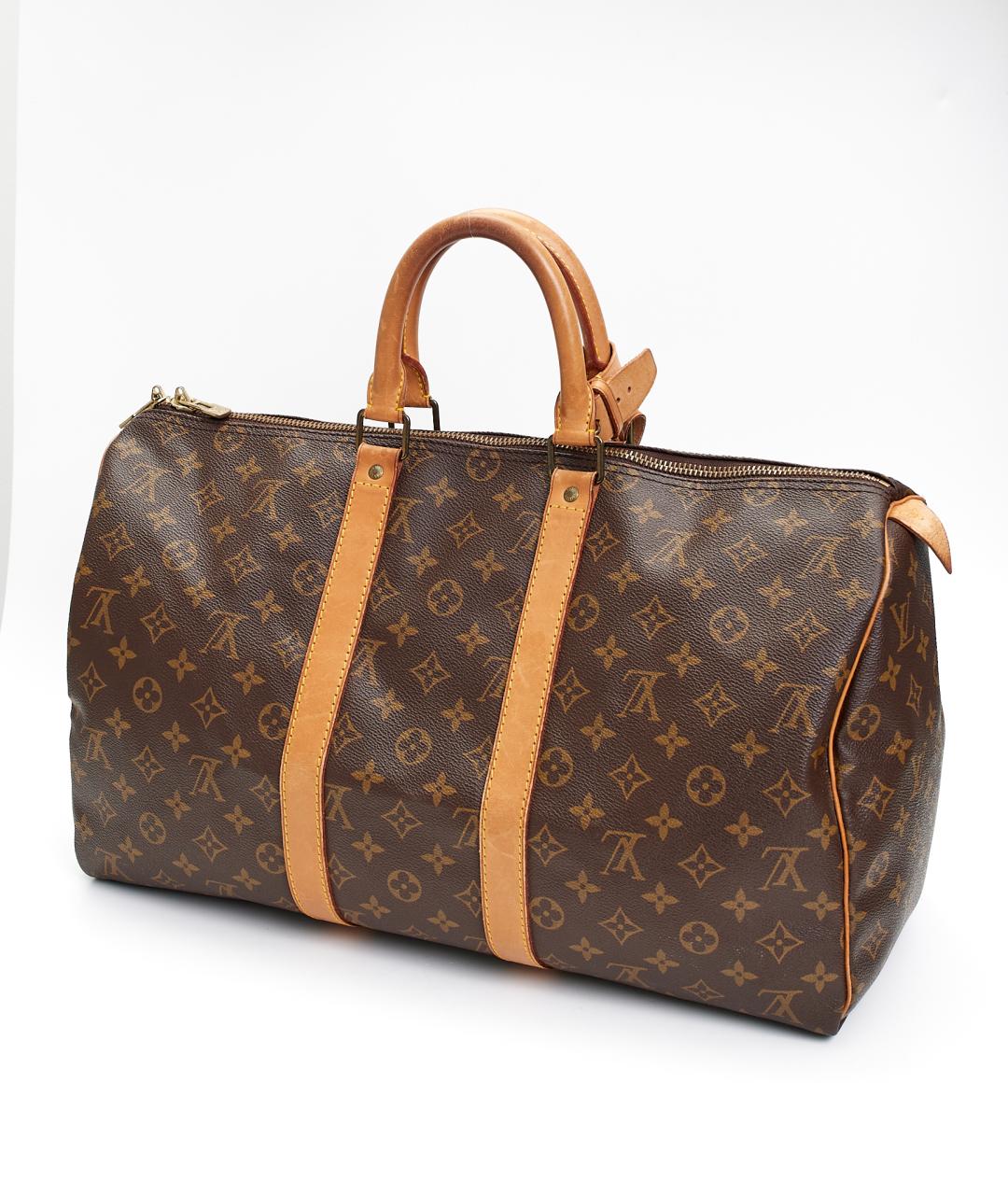LOUIS VUITTON Коричневая дорожная/спортивная сумка из канвы, фото 2