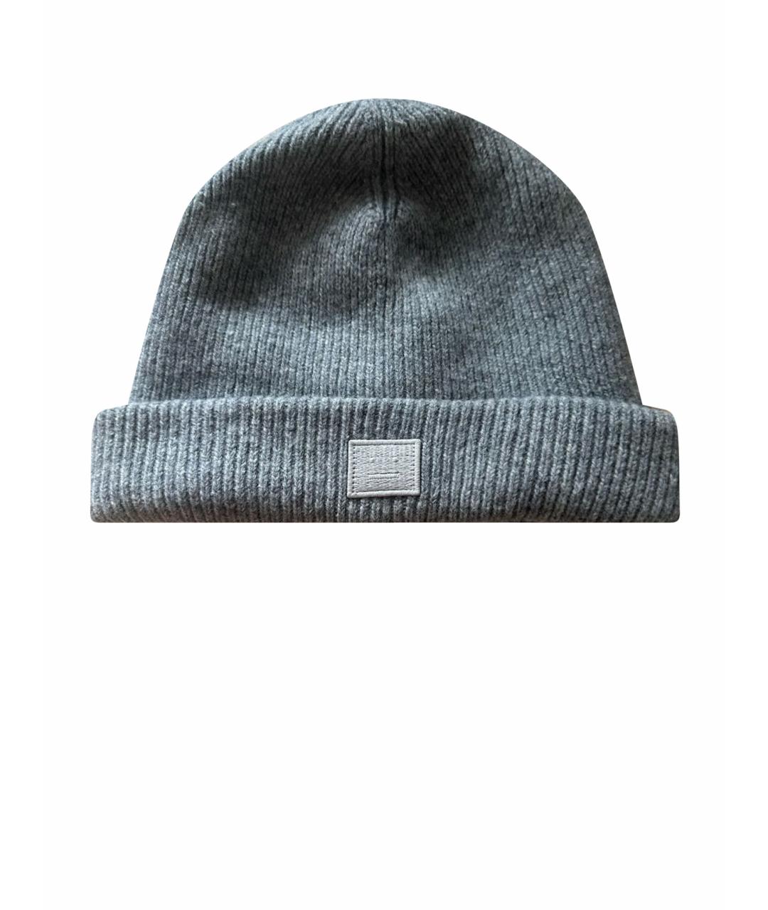 ACNE STUDIOS Серая шерстяная шапка, фото 1