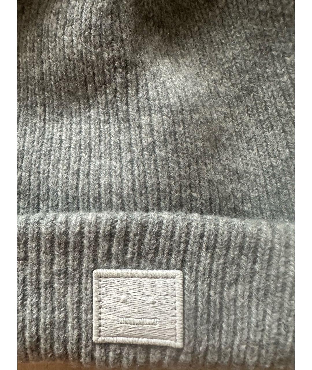 ACNE STUDIOS Серая шерстяная шапка, фото 3