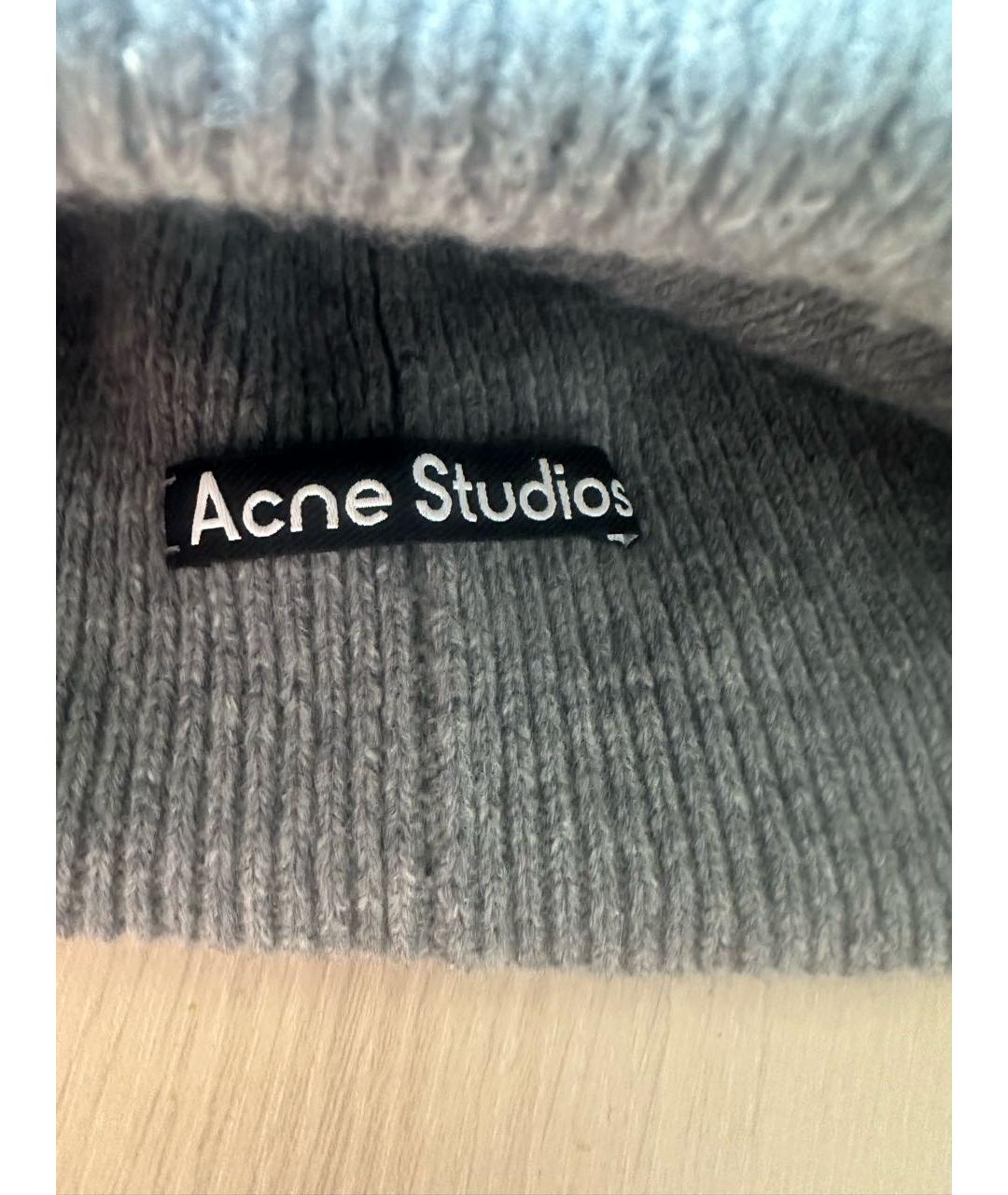 ACNE STUDIOS Серая шерстяная шапка, фото 5
