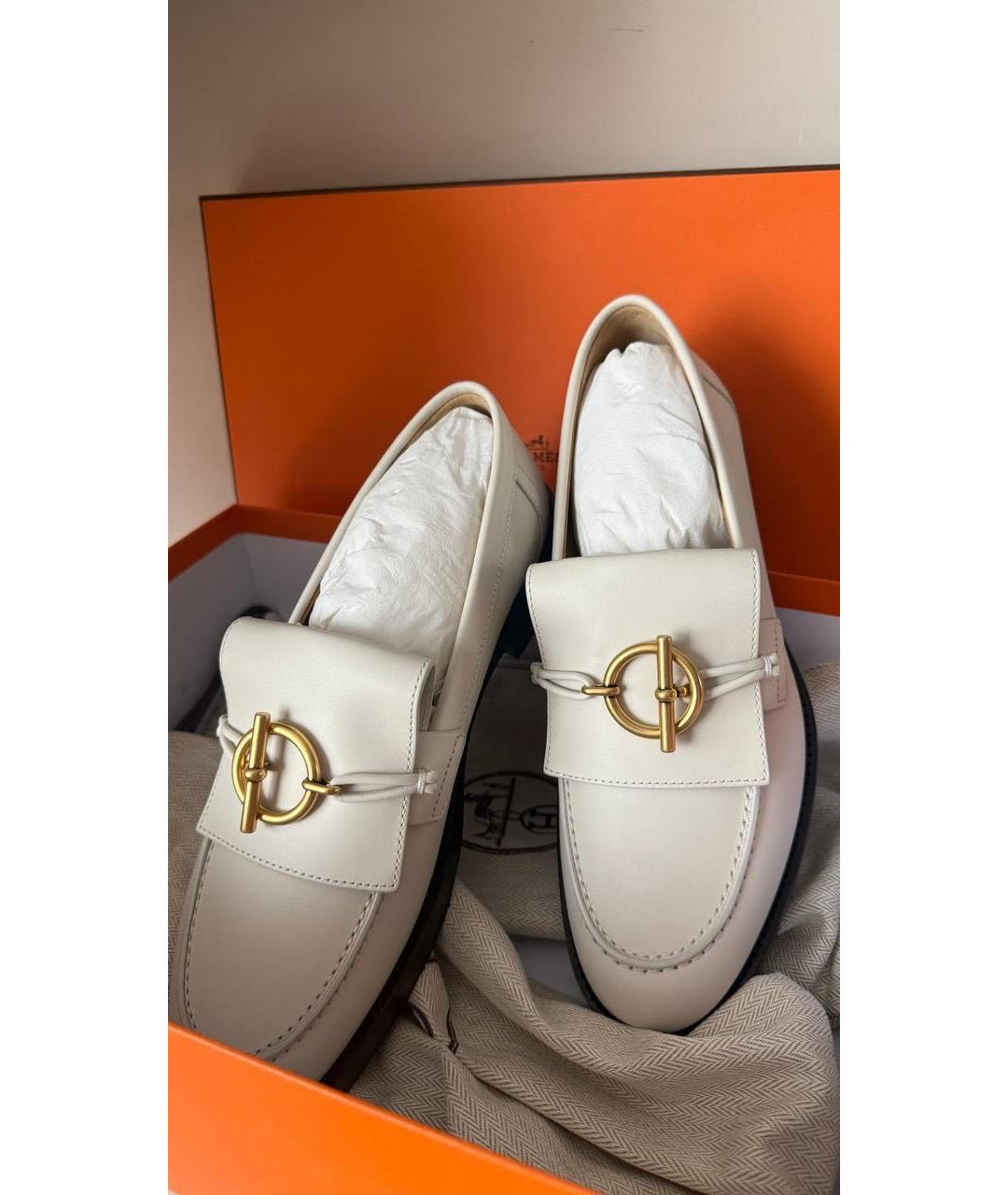 HERMES Белые лоферы, фото 6