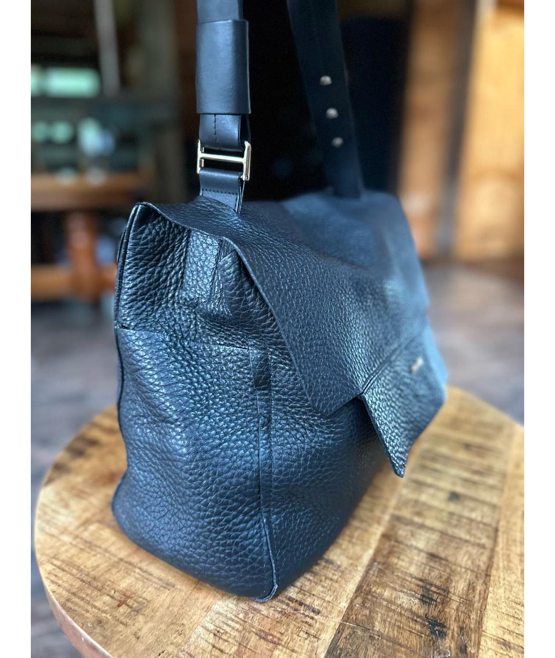 FURLA Черная кожаная сумка тоут, фото 8
