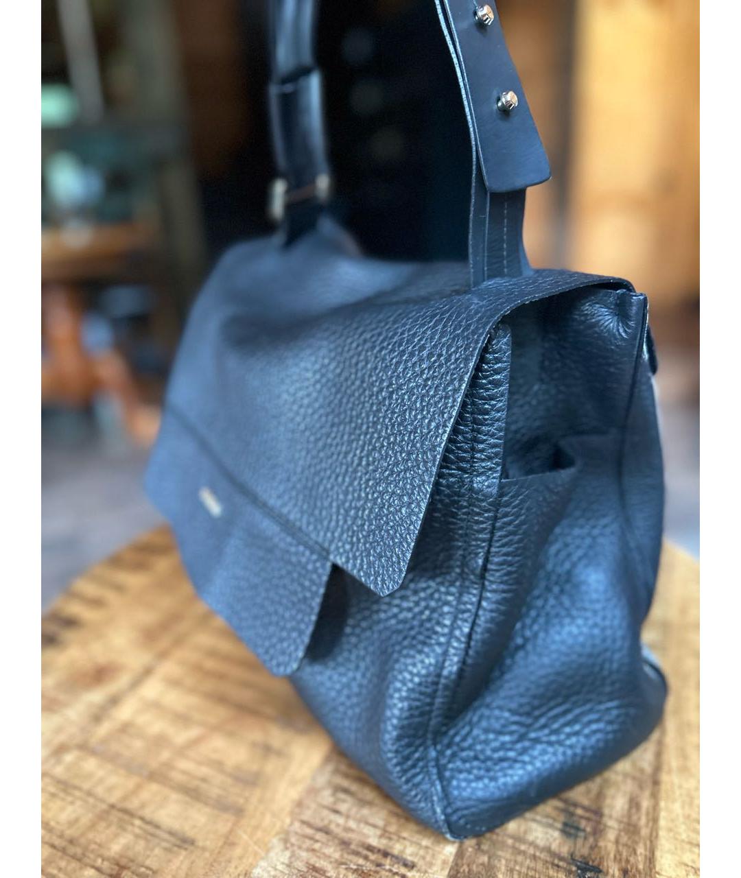 FURLA Черная кожаная сумка тоут, фото 2