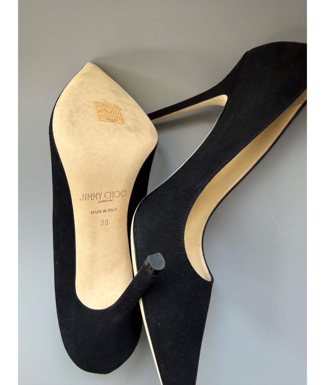 JIMMY CHOO Черные замшевые туфли, фото 7