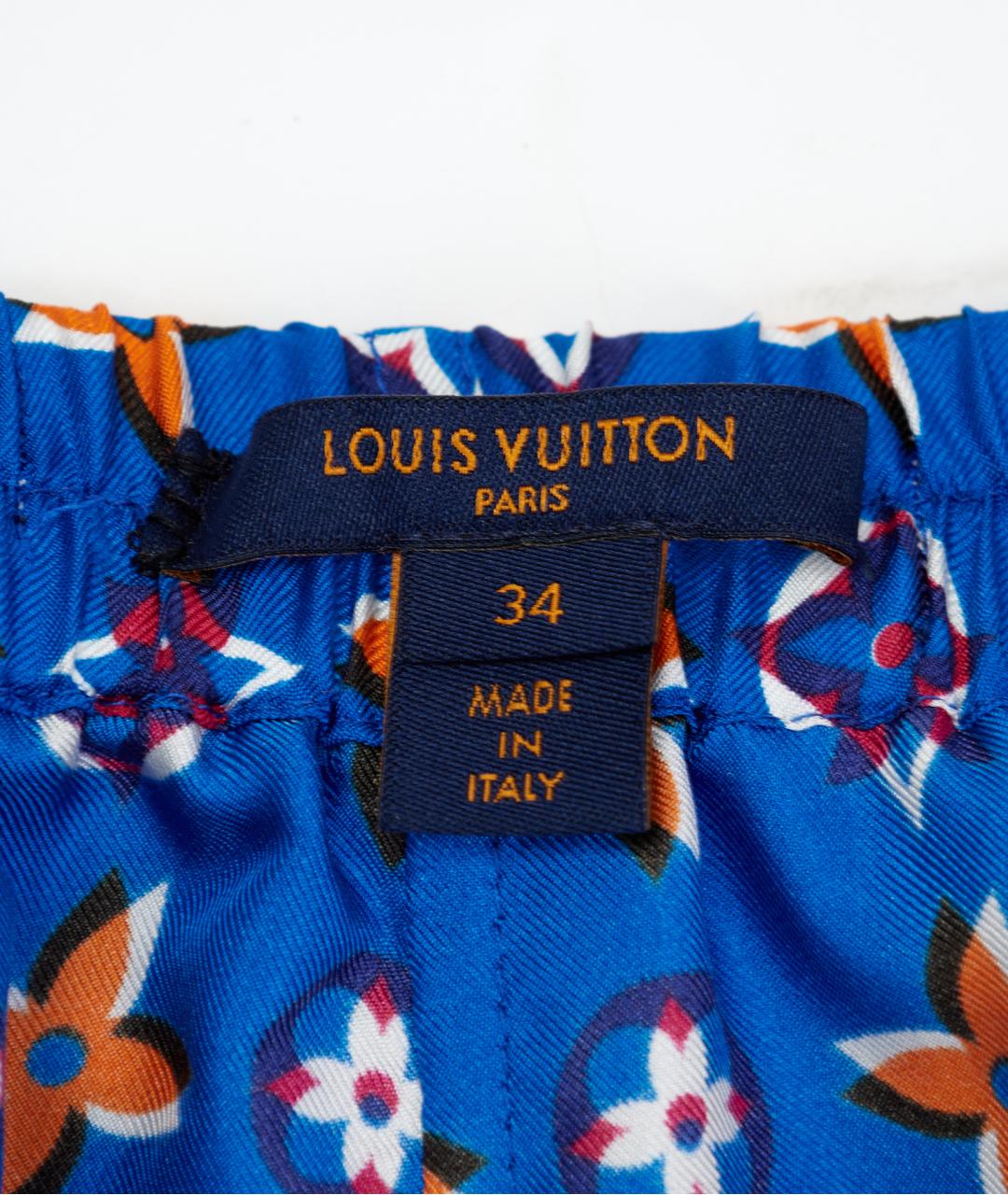 LOUIS VUITTON Синий шелковый костюм с брюками, фото 5